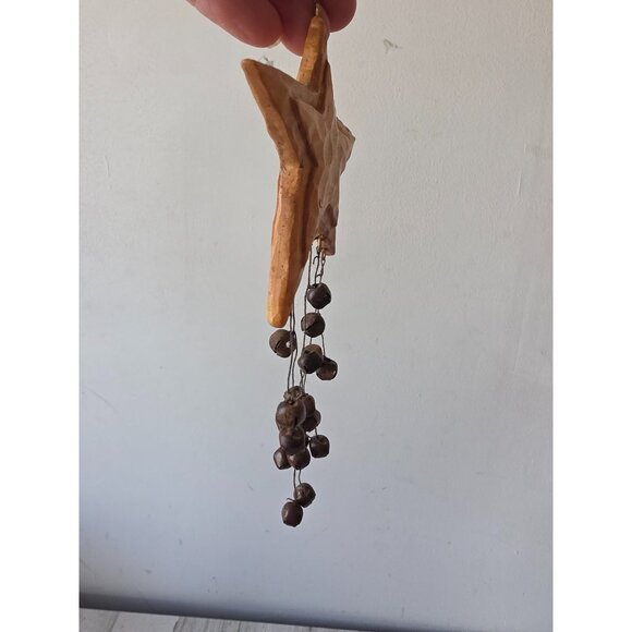 Vintage primitive star ornament Bell Xmas candle tree decor - Picture 5 of 8